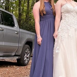 Elegant Lace Halter Gown